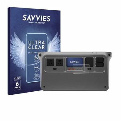 Savvies - Screenprotector voor DJI Power 1000 V2 - Folie Beschermfolie transparant 6 Stuks