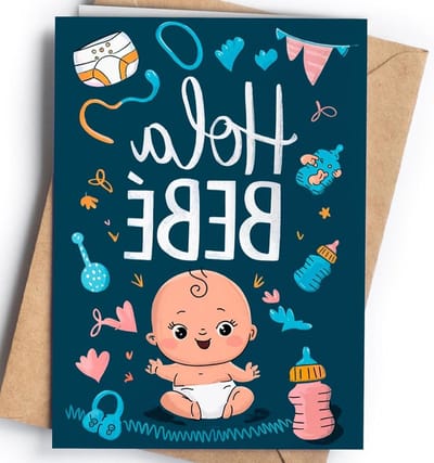 Geboortekaart Baby - Babyshower kaart - Gevoelens uiten - Dikke kartonkwaliteit - 18 x 15 cm - Wit