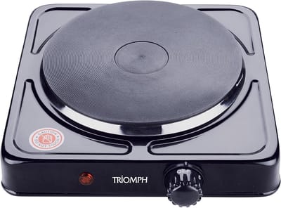 Elektrisch Kooktoestel - Eénpits Fornuis - Compact Koken - Antiaanbaklaag - 23.5 x 23.5 cm - Zwart