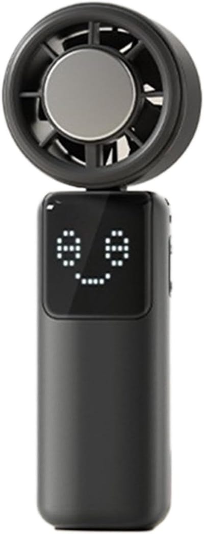 SnelShoppen - Handheld Ventilator - Draagbare Accu-ventilator met 4 Snelheden en 5 Uitdrukkingen - Voor Buiten, Thuis, Kamperen, Auto, Bureau, Kantoor