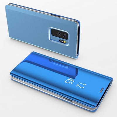 Hoesje voor Samsung Galaxy S9 Plus Blauw Spiegel Flip Bescherming Helder zicht