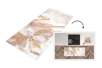 Keukenloper - Loper keuken - Verf - Goud - Glitter - 120x50 cm - Keukenloper vinyl