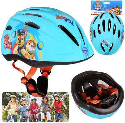 Paw Patrol Turquoise kinderfietshelm, jongens, lichtgewicht, verstelbaar 48-52 cm