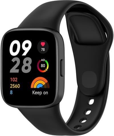 By Qubix - Siliconen bandje - Zwart - Geschikt voor Xiaomi Redmi Watch 3