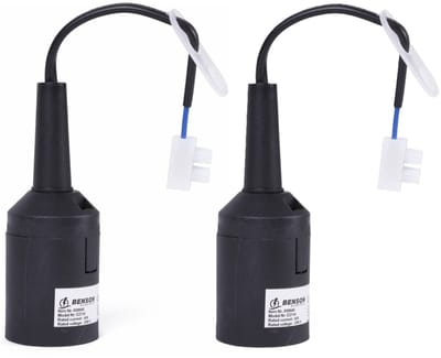 Benson Verhuisfitting - 2x - E27 - zwart - fitting met kroonsteen en kabel