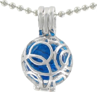 Quiges - 12mm Bolhouder 925 Zilver met Ketting 70cm en Bolletje Set - EBZS12004