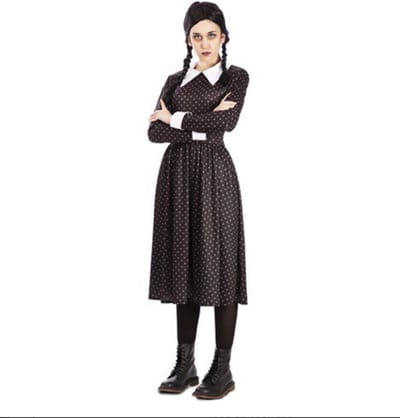 Gothic Addams Family Jurk Dames - Maat M/L
