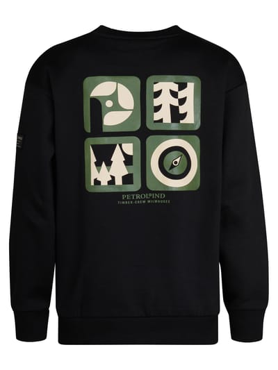 Petrol Industries - Jongens Backprint Sweater Pocono - Zwart - Maat 104