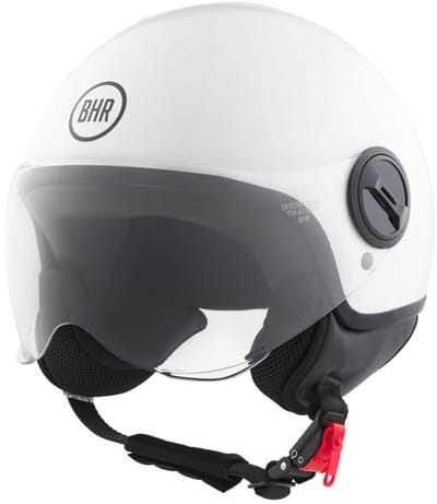 BHR 835 - Vespa helm - Wit - Maat XS - Glanzend Witte Jethelm - Scooter en Motorhelm - Helm met Vizier