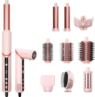 9-in-1 Föhnborstel en Haarstyler voor Krullen, Golven en Steil Haar