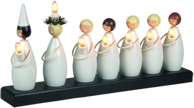 Ster Kandelaar Luciatag - Houten Kandelaar - Vensterbank Decoratie - 7 Vlammen - 22 cm x 48 cm - Multicolor
