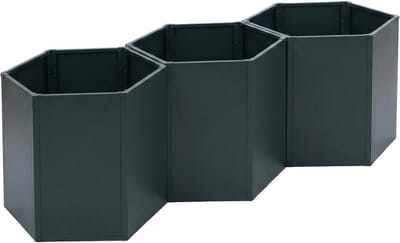 Set van 3 verhoogde plantenbakken MCW-P64, metalen verhoogde plantenbak voor groenten/planten, bloembak, plantenpot, staal 77x264x100 cm ~ groen