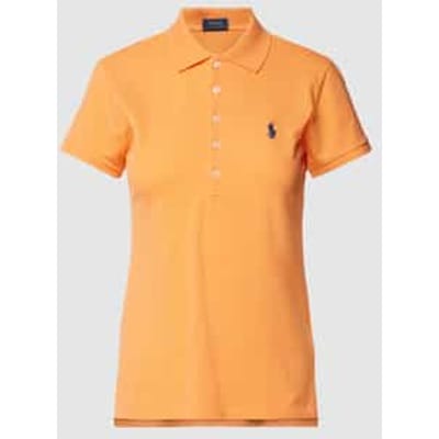Slim fit poloshirt met labelstitching, model 'JULIE'