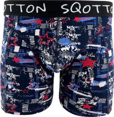 Boxershort - SQOTTON® - Stars - Marineblauw - Maat XXL