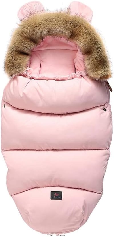 Warme Voetenzak voor Kinderwagen - Winddicht, Waterdicht en Koudebestendig Slaapzak voor Baby's (Roze)