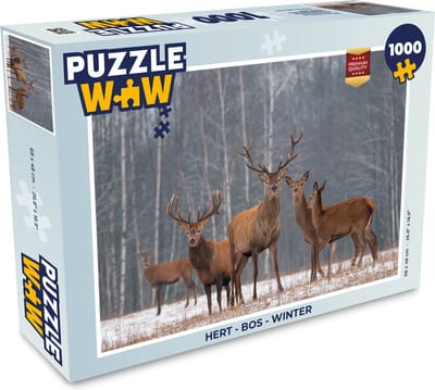 Puzzel Hert - Bos - Winter - Legpuzzel - Puzzel 1000 stukjes volwassenen