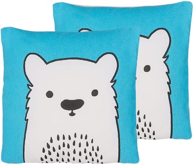 WARANASI - Sierkussen set van 2 - Blauw - 45 x 45 cm - Katoen