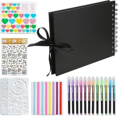 DIY Fotoboek A5 Scrapbook met 30 Zwarte Pagina's - Perfect voor Verjaardag, Trouwerij en Kerstcadeau