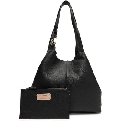COCCINELLE Leren Schoudertas C-Easy Shopper Noir Zwart