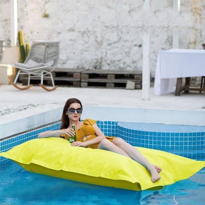 Stoel Zitzak - Zitzakhoes Tuin - Ontspannen Buiten - Waterafstotend Polyester - 180x140 cm - Geel