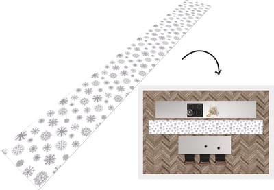 Keukenloper - Keukenmat - Sneeuwvlok - Design - Winter - 400x50 cm - Keuken vloerkleed