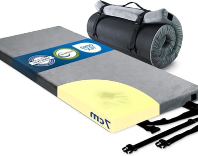 Klapbare campingmatras - Slaapmat Opvouwbaar - Comfortabel Slapen Buiten - Met Memory Foam - 5 kg - Grijs
