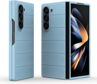 Hoesje geschikt voor Samsung Galaxy Z Fold 6 - Techsuit Magic Shield Silicone Back Cover - Blauw