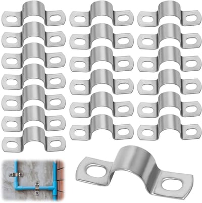 RVS U-vormige buisklemmen, 20 stuks, 20mm, voor stevige bevestiging en montage van leidingen