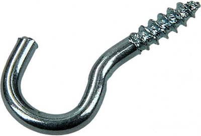 Ophang haken. Schroefhaak. 2.5 x 12mm. lang.Verzinkt. 18 Stuks. Sam.