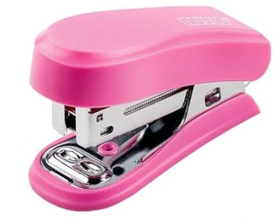 Roze Nietmachine voor Kantoor - Mini Model, Voor 12 Vellen, Max. 20 mm Invoermogelijkheid