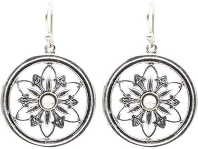 Yogi & Yogini naturals Oorbellen bloem met maansteen (3 cm)
