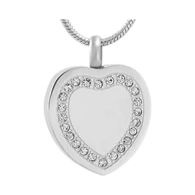 Aramat Jewels | Gedenkhangers | Hart ashanger met zirkonia rand – zilverkleurig | | | |20mm | Staal | Volwassenen | Verkleurd niet