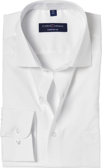 CASA MODA comfort fit overhemd - mouwlengte 72 cm - wit - Strijkvrij - Boordmaat: 41 (EU maat: L)