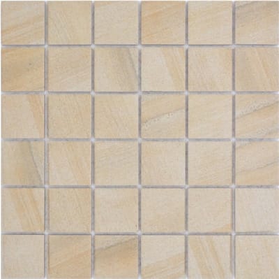 Mozaïektegels Keramiek - Steenlook Tegels - Vloer en Muur - Mat Afwerking - 1 Bogen Matte - Zandbeige