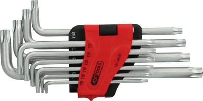 Haakse Torx-inbussleutelset met boring lang 10-delig TB8-TB50