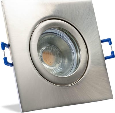 IP44 LED Inbouwspot Freya - badkamer of buiten - Vierkante spot - Nikkel mat - Koel Wit - 4000K - 3Watt - Philips