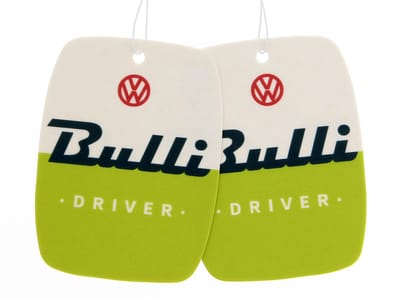 VW Collection by BRISA - Set van 2 Volkswagen luchtverfrissers met VW "Bulli Driver"-motief (Groene appel)