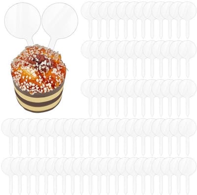 Dailygoods- Cupcaketoppers 100 stuks - Doorzichtige Acryl - 50 mm Ronde - DIY Decoratie - Bruiloft/Festival - Feestelijke Stijl - Taartdecoratie
