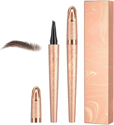 Waterproof Eyebrow Pen Set van 2 voor Natuurlijke Wenkbrauwen in Donkerbruin - Perfecte Precisie en Langdurige Hold