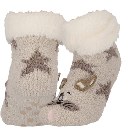 Apollo - Jongens - Fleece - Antislip - Huissokken - Hond - Maat 31/35