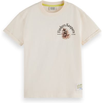 Scotch & Soda Boys Loose-fit T-shirt With Front And Back Artwork Eggnog Taglia: 10 | T-shirt Outlet | kids | Bianco