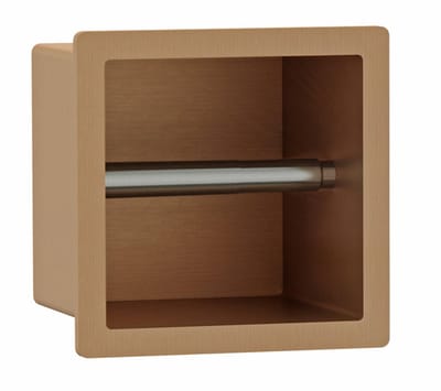 FugaFlow Eccelente Acces Toiletrolhouder - inbouw- 17.3x17.3x8.7cm - Geborsteld Koper -