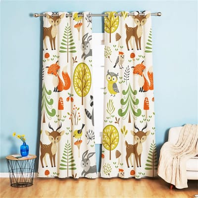 Unyqoos ® Charmante Verduisteringsgordijnen met Dierenpatroon voor Kinderkamers en Speelruimtes, 160 x 132 cm