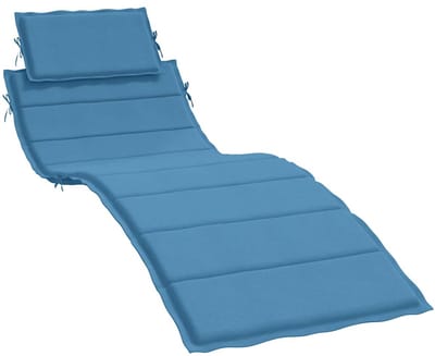vidaXL - Ligbedkussen - 186x58x4 - cm - stof - gemêleerd - blauw
