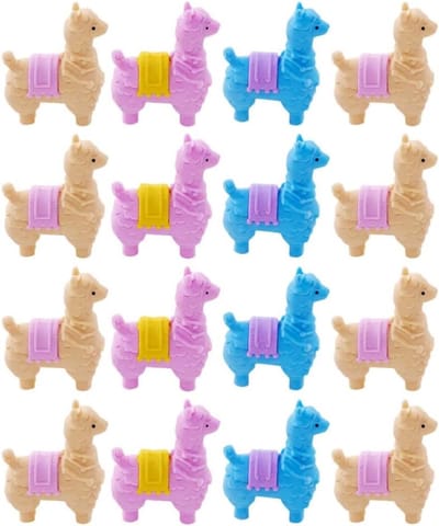 16-delige set schattige cartoon dieren gum, creatieve alpaca en andere dieren, perfect voor kleuters en feestjes, schoolbenodigdheden, leuke stationery