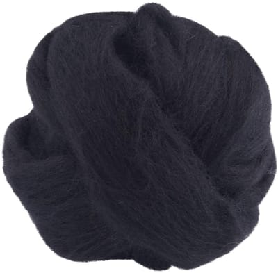 Top Roving 100 g geverfde merinowol, zwart, naaldvilten, wolvilt, vezelvilt, mix, dreads voor vilten, spinnen, breien, weven, naaien, trimmen, dik garen, Halloween, doe-het-zelf handwerk