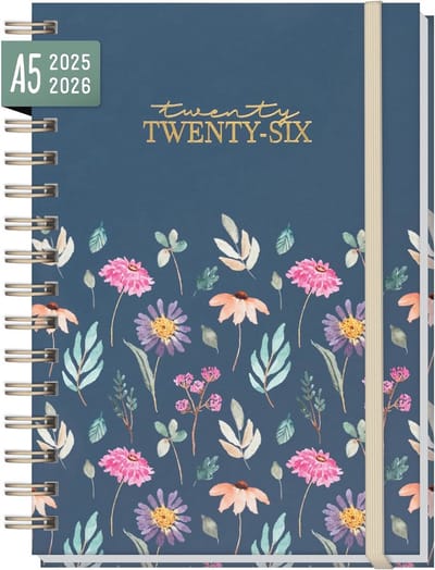 A5 Weekplanner 2025/2026 - 18 maanden Kalender met Flying Flowers Design
