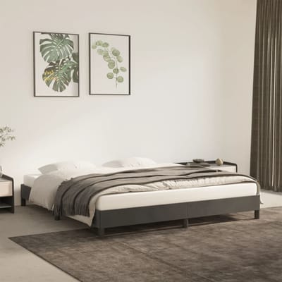 vidaXL - Bedframe - zonder - matras - 160x200 - cm - fluweel - donkergrijs
