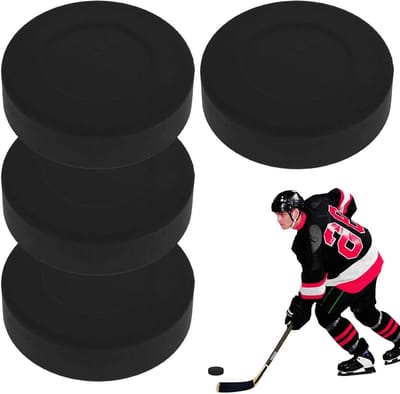 Trainingsschijven Hockey - Oefenschijven Puck - Vaardigheden Verbeteren - Hoge Terugslag - 7 x 2 cm - Zwart