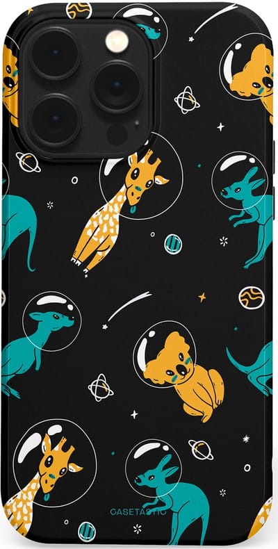 Casetastic Hoesje Geschikt voor Apple iPhone 14 Pro Max Magsafe - Stijlvolle Beschermende Duo-layer Case - Donkere Ruimte Safari
